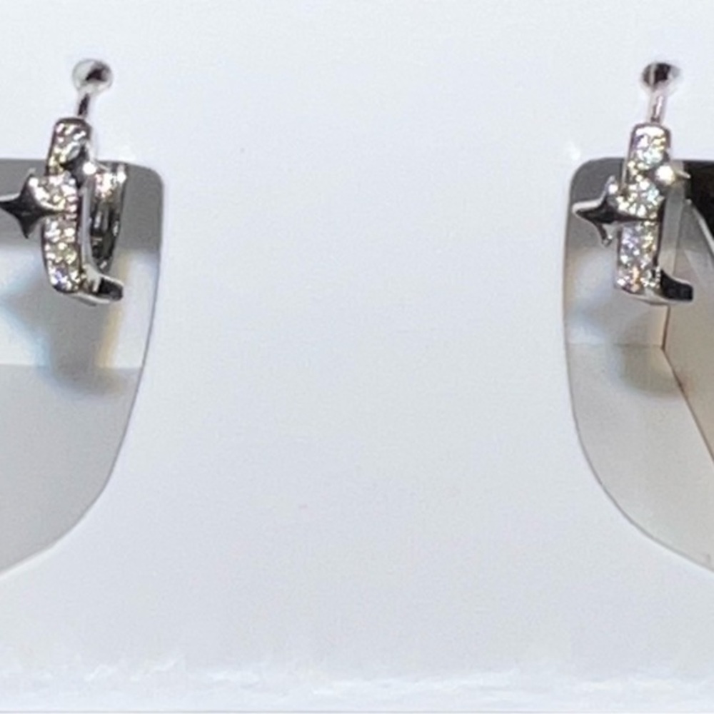 925 Star Huggie  Hoop Earrings Diamond dainty